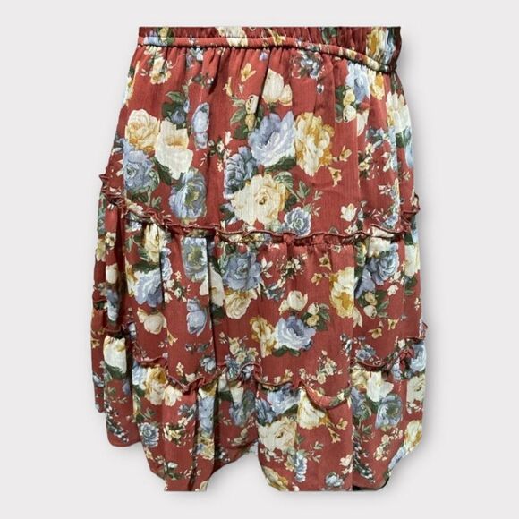 Trixxi Floral Spaghetti Strap Layered Mini Dress Size LJ - Picture 4 of 11